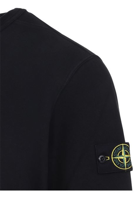 brushed organic cotton fleece sweatshirt man black STONE ISLAND | K2S15 6100028 S0A20V0029